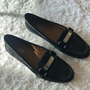 Coach Felisha Black Slip On Loafers Size 7.5 WORN ONCE